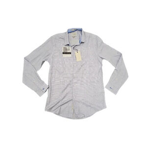 C-Lab 4 Way Stretch Slim Fit Shirt Size M 15.5" 33-34" Blue NWT